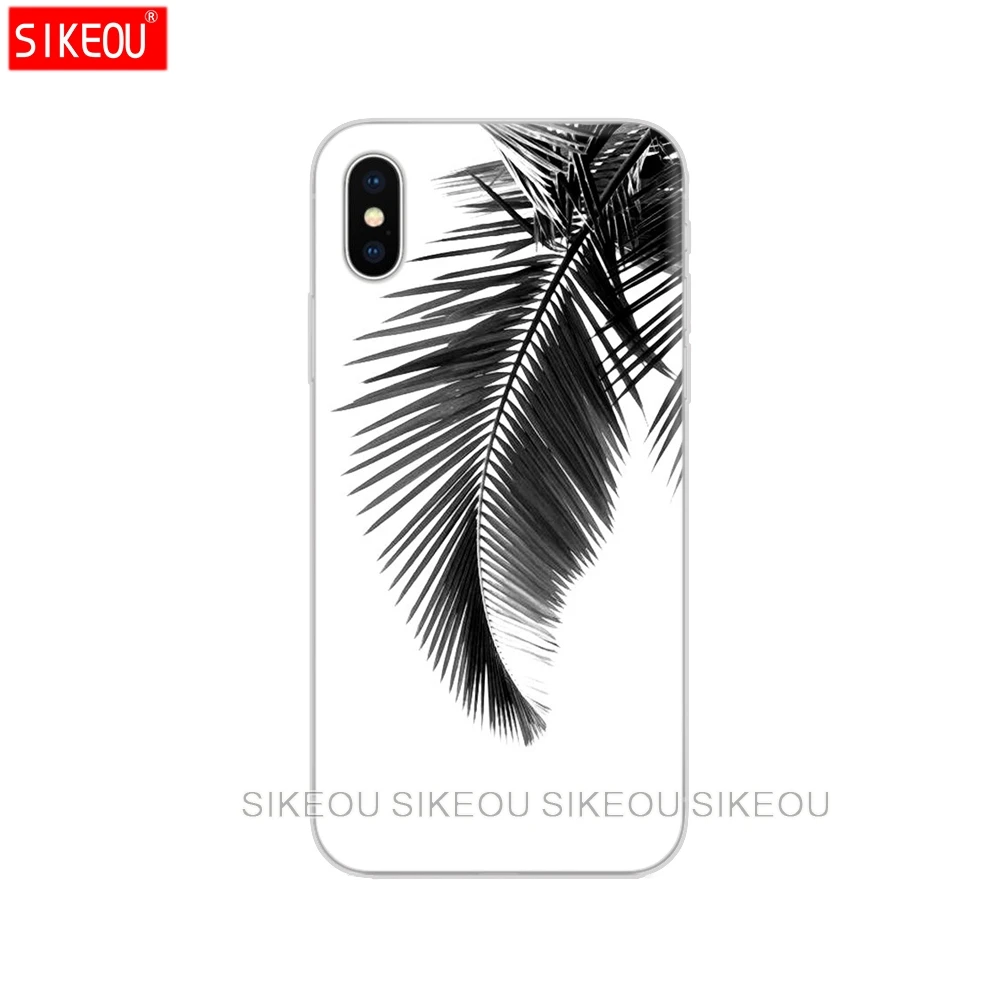 Силиконовый чехол для телефона Iphone 6X8 7 6s 5 5s SE 2020 Plus 10 XR XS 11 pro Max с черными и белыми
