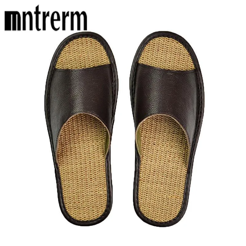 Mntrerm/Мужская обувь из натуральной кожи Летние тапочки Домашние