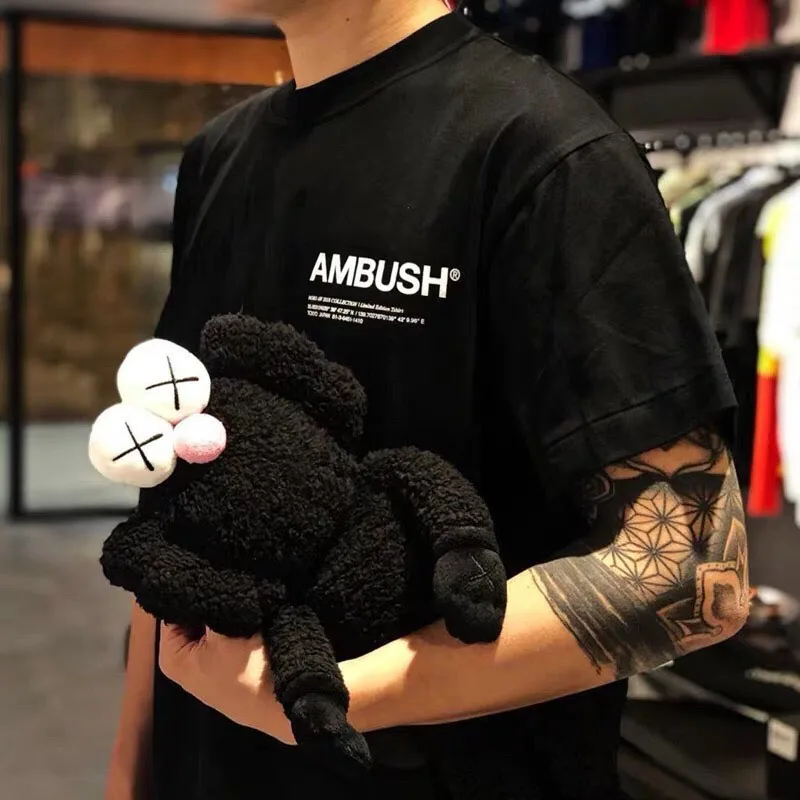 AMBUSH футболки коричневый черный белый топ футболки для мужчин и женщин 1:1 высокое качество хлопок Повседневная футболка AMBUSH футболка