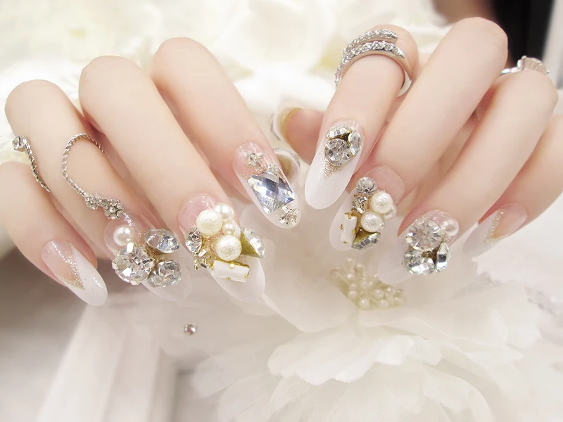 Маникюрный набор из 24 предметов блестящий Жемчужный Камень ноготь невесты (без