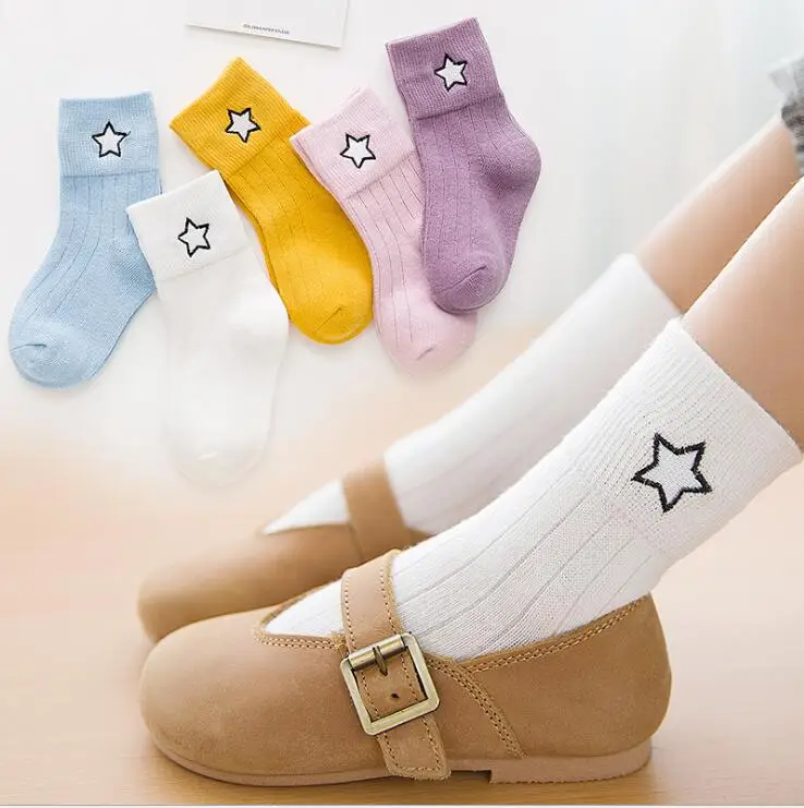 

5 Pairs Pack Baby Socks 2-11 Year Children Cotton Animal Star Pattern Kids Fashion Socks