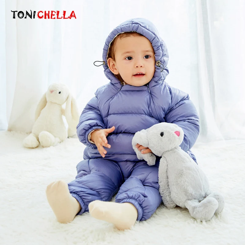 Детский зимний комбинезон теплая верхняя одежда с капюшоном и длинными рукавами