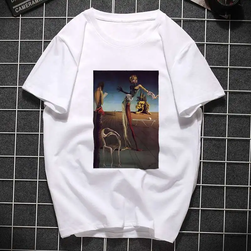 B1 Salvadore Dali Tumblr футболка Женская Хлопок Harajuku Эстетическая короткий рукав Футболка размера плюс Готический женский топ футболка одежда - Цвет: B1