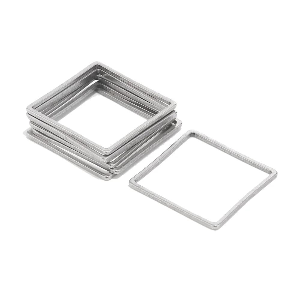 Dull Silver Square 40 шт./лот, серьги-капли из нержавеющей стали, компоненты, подвески-соединители в форме капель в форме сердца, изготовление сережек - Цвет: Dull Silver Square
