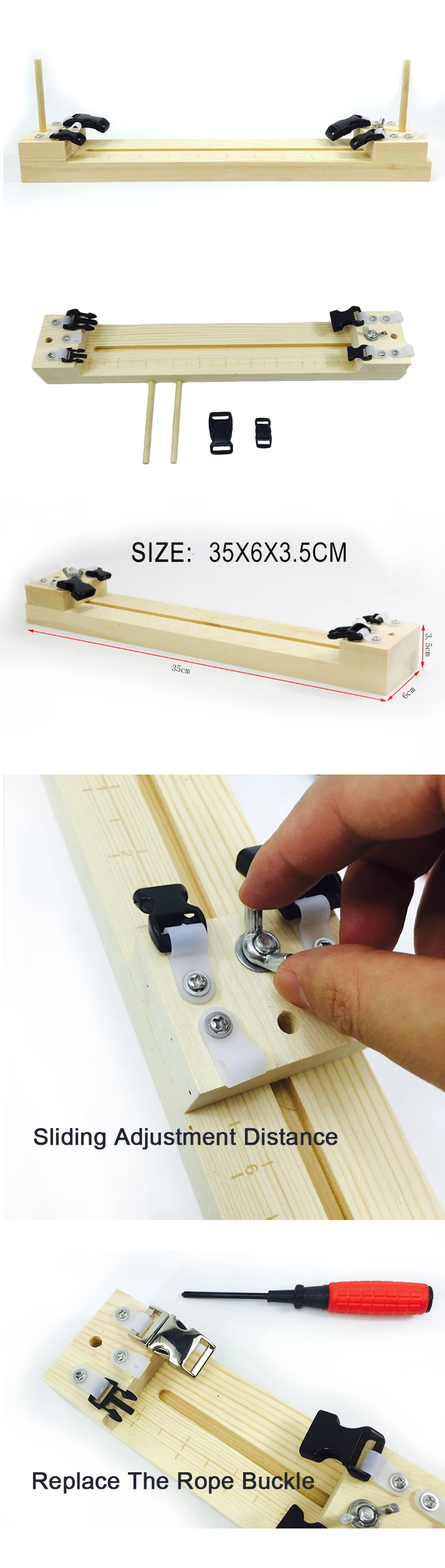 DIY джиг из цельного дерева Паракорд Браслет Производитель вязания инструмент Заплетенный в узел парашютный шнур инструменты для плетения браслета браслет производитель