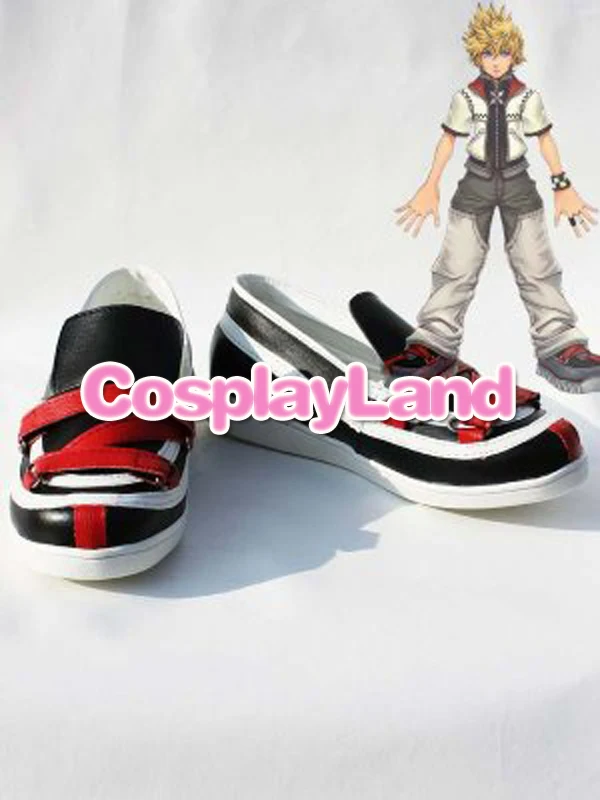 Customize Boots Kingdom Hearts II Cosplay ROXAS Shoes Custom Any Size Anime Party |