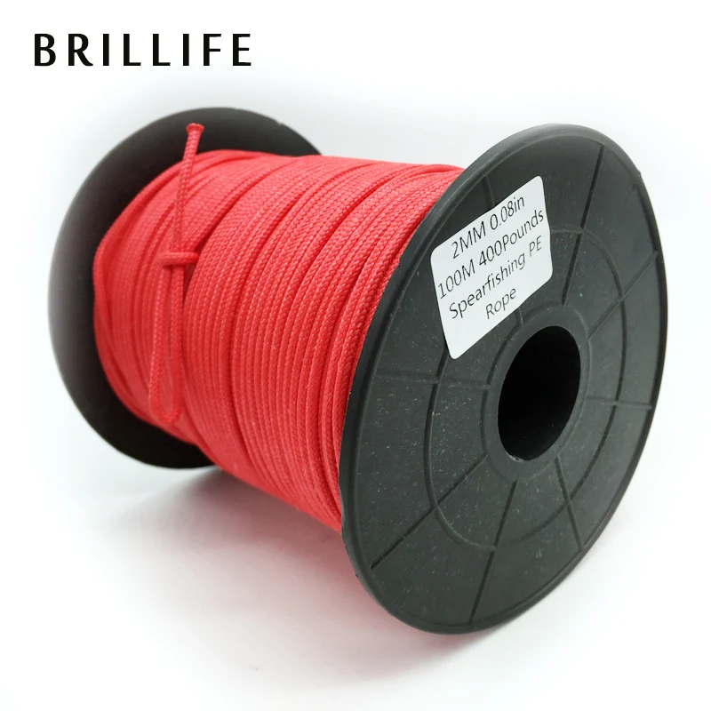 BRILLIFE 100m 2mm 180kg 400LB Spearfishing Line Braided Wire For Underwater Spear Gun Rope | Спорт и развлечения