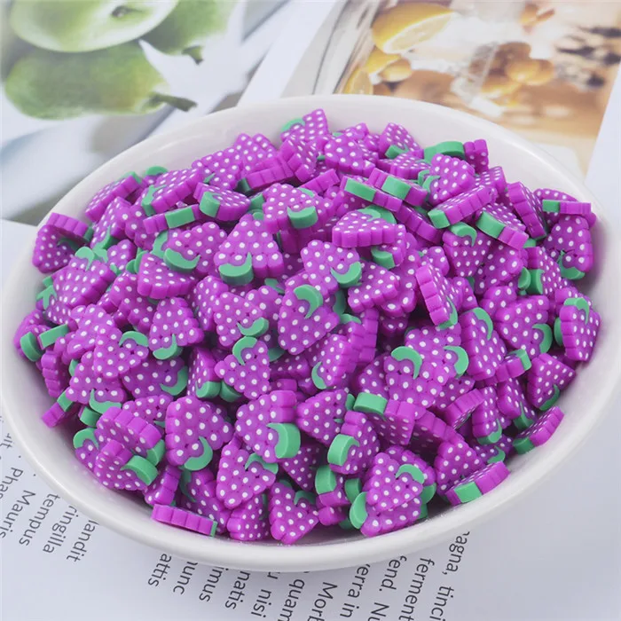 Grape 100 шт./лот, глиняные бусины, украшение, ремесло, фруктовые ломтики, кабошон с плоской задней поверхностью, скрапбукинг, подходят для украшения телефона, аксессуары для Diy - Цвет: Grape
