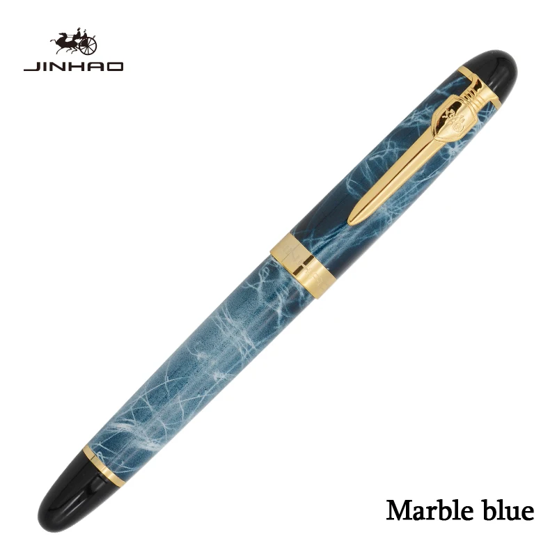Высокое качество JINHAO X450A перьевая ручка Роскошный Золотой зажим для каллиграфии чернильные ручки для письма 0,5 мм перо школьные офисные принадлежности - Цвет: Marble blue