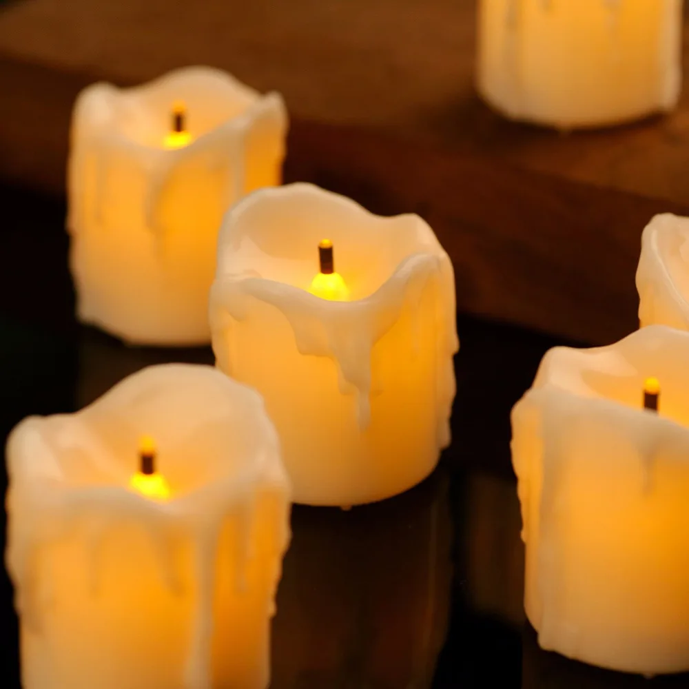 Мерцающие свечи 6 штук без пламени, работающие от батареи, большие или маленькие чайные светильники с декоративными свечами для дома.