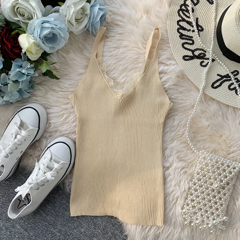 Женский кружевной вязаный жилет ALPHALMODA однотонный обтягивающий пуловер в стиле