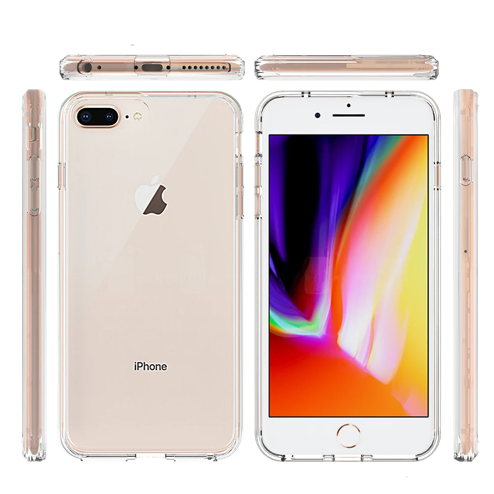 Чехол Phenvel crystal bumper для iphone 7 plus iphone7 TPU+ PC прозрачный защитный чехол для iphone 8 plus iphone 8
