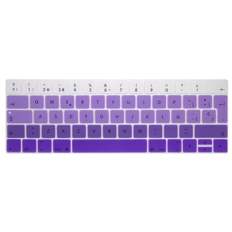Gradient purple Испания ЕС-Ввод Клавиатура Обложка протектор для Macbook Pro13 15 с сенсорной панелью A1706/A1707/A1989/A1990 клавиатура защитная пленка - Цвет: Gradient purple