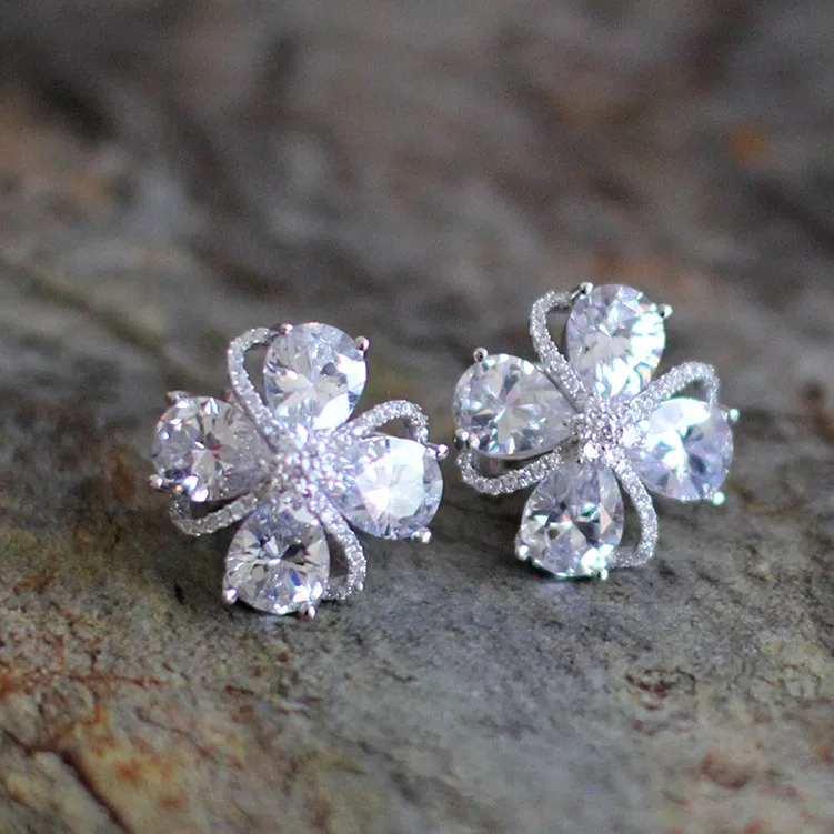 Серьги из серебра 925 пробы с гранатом и цветком сливы|silver earrings|sterling silver earring925 sterling