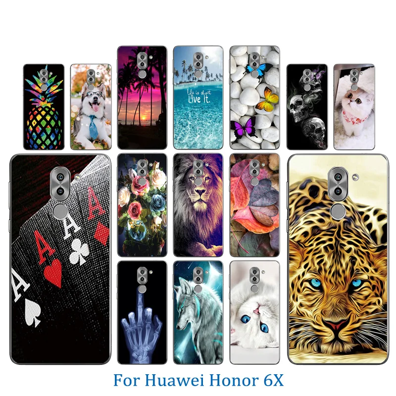 Для Huawei Honor 6X прозрачные чехлы для телефона Мягкая силиконовая задняя крышка с