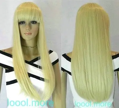 Su355 бесплатная доставка ~ Новая Мода Длинные Светлые Парик женщин |