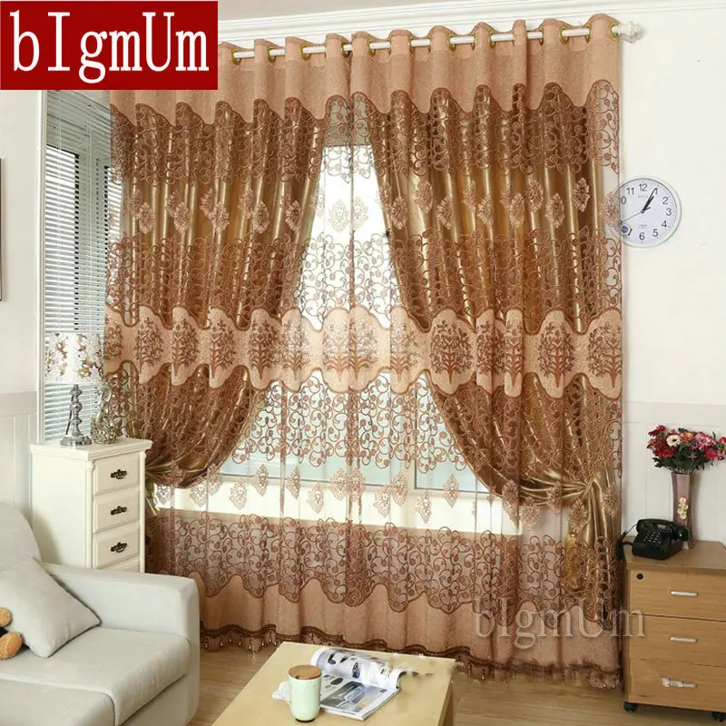 

BIgmUm европейские королевские шторы Pachira качество выгоревшие экраны Роскошные оконные шторы набор полный светильник затенение для гостиной