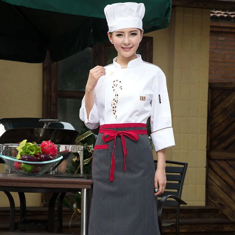 Наряд шеф повара с длинным рукавом униформа для кухни в отеле ресторана мужская