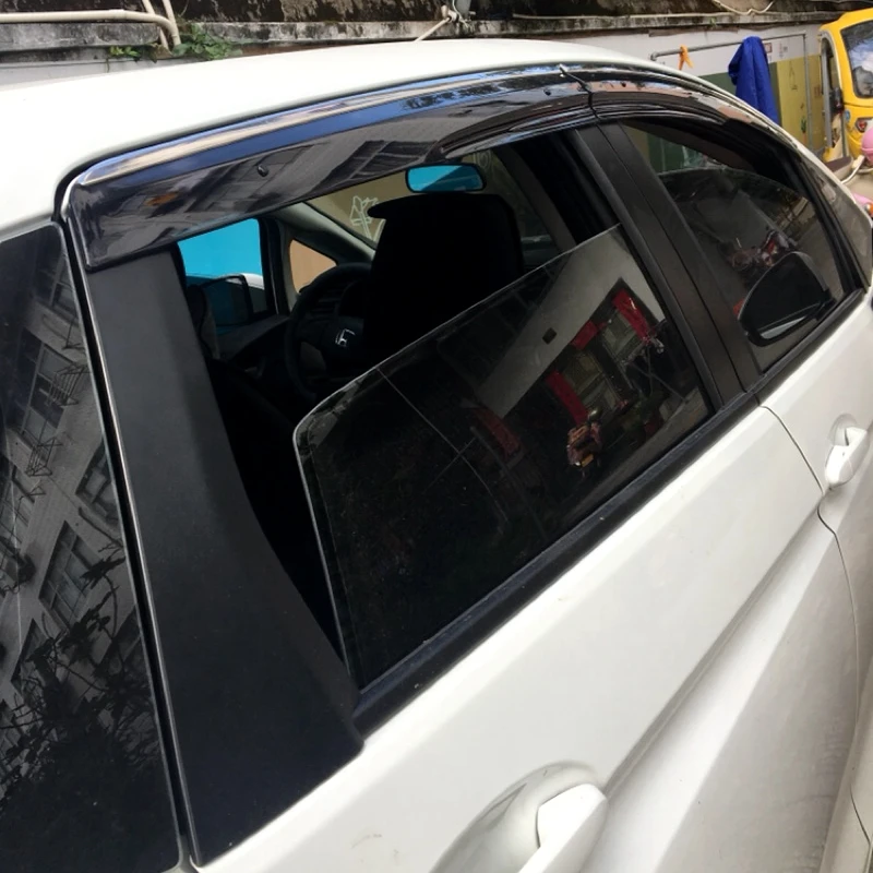 Для Honda FIT JAZZ Пластик черное окно козырек Vent Оттенки Защита от солнца дождь дефлектор гвардии авто аксессуары 4 шт./компл