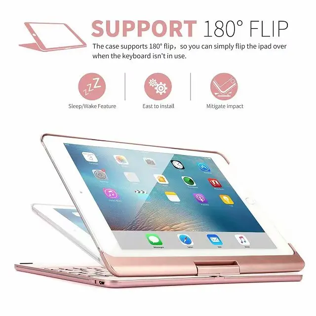 360 градусов вращающийся Алюминий Беспроводной Bluetooth клавиатура чехол для Apple iPad Pro