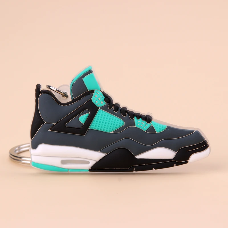 Picture Color16 Брелок Новые экзотические мини Jordan 4 Ретро обуви ключевая цепь Для мужчин и Для женщин детские подарочные брелки на баскетбольных кроссовок ключ держатель Porte Clef - Цвет: Picture Color16