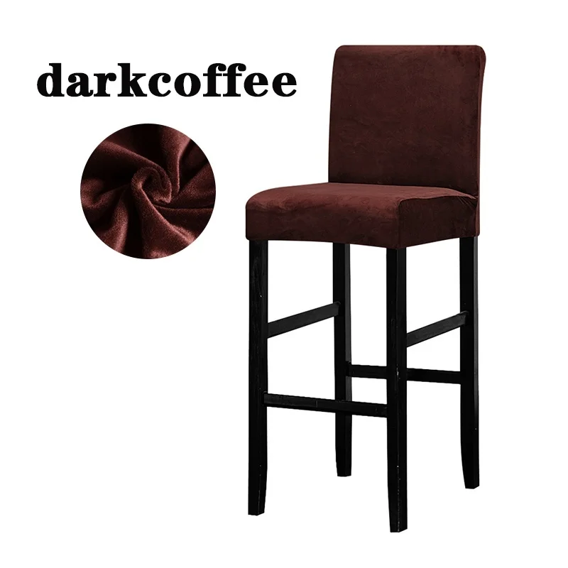 darkcoffee Эластичный Бархатный Чехол для барного стула, защитный чехол для стульев, чехол для банкета, свадьбы, вечеринки, столовой - Цвет: darkcoffee