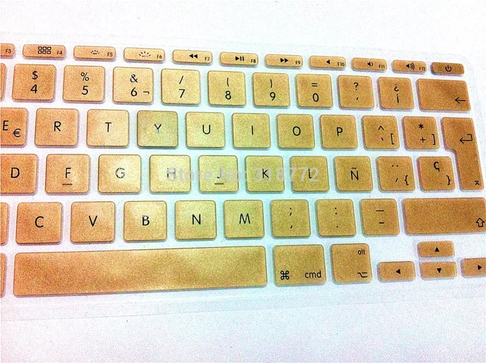 Силиконовый чехол для клавиатуры с металлическим золотом испанским британским и