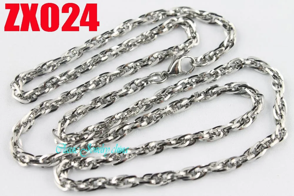 50 метров ожерелье из нержавеющей стали 4 мм slimsy twist chain мужские модные ювелирные