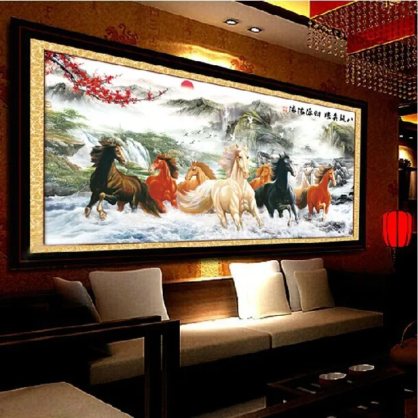 Высококачественная Роскошная вышивка крестом Набор для вышивки лошадью большой