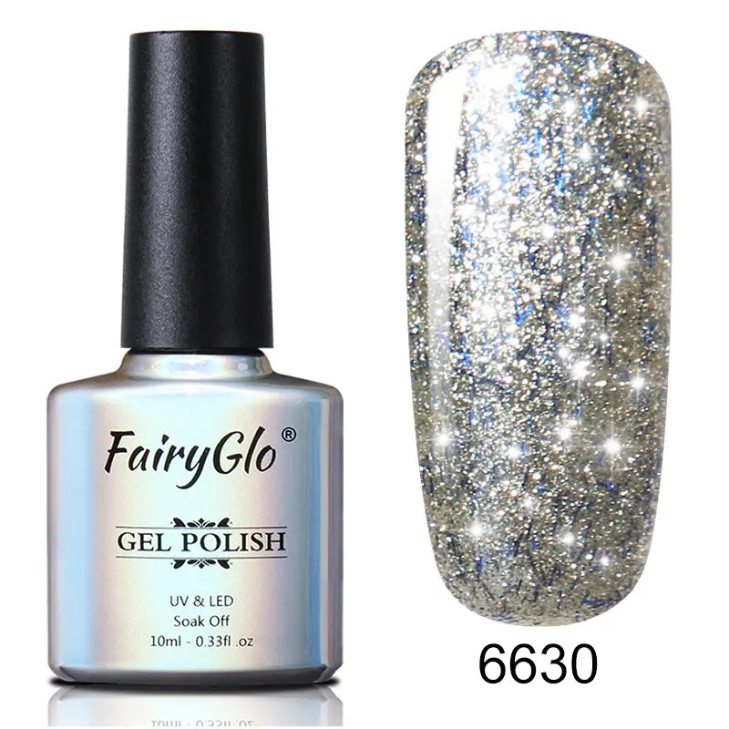 FairyGlo, 10 мл, Звездный Гель-лак для ногтей, супер яркий цвет, Гель-лак, блестящий, замачиваемый, УФ, светодиодный, Полупостоянный, геллак, Lucky ink, Shilak - Цвет: 6630