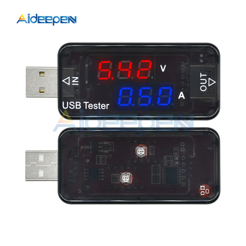 Цифровой вольтметр амперметр с ЖК дисплеем USB детектор тестер емкости измеритель