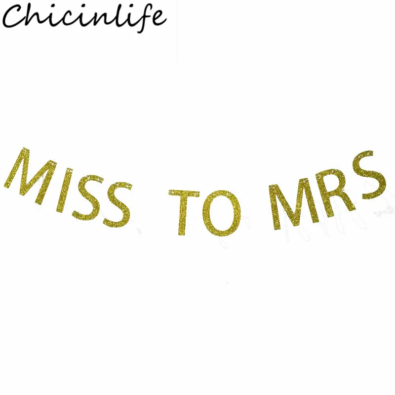 Chicinlife 1 комплект золотой баннер Miss To Mrs помолвка/девичник Свадебная вечеринка