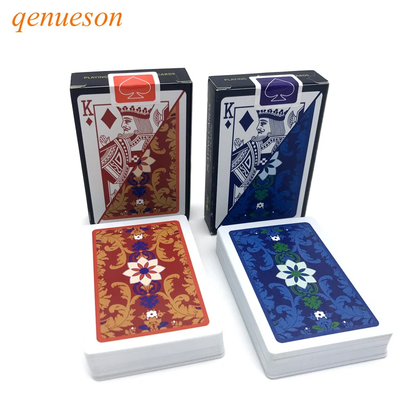 

New 2Sets/Lot pattern Baccarat Plastic Waterproof Playing Card Game Texas Hold'em Poker Cards Board Games 2.28*3.46inch qenueson