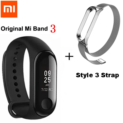 Add Style 3 Strap Xiaomi mi Band 3/mi band 2 умный Браслет фитнес-браслет mi Band большой сенсорный экран OLED частота сердечных сокращений сообщения Smartband - Цвет: Add Style 3 Strap