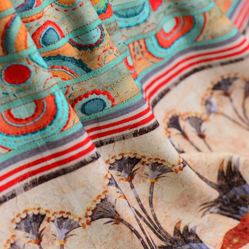 35 мм плотный шелк лен Высококачественная китайская шелковая ткань с цифровой