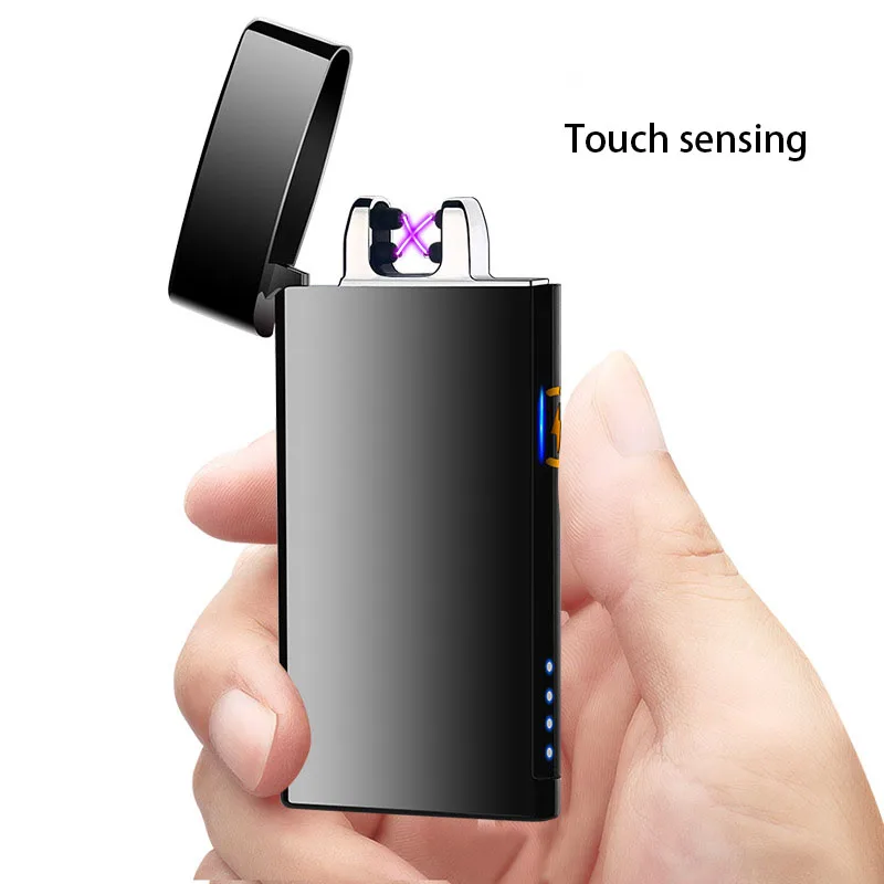 Двойная дуга Индукционная Зажигалка плазменная USB изменяющая ветрозащитный негорящий электрические зажигалки электронная сигара Зажигалка импульсная