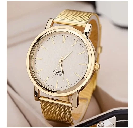Женские золотистые наручные часы с металлическим ремешком 50p|wristwatch phone|dropship