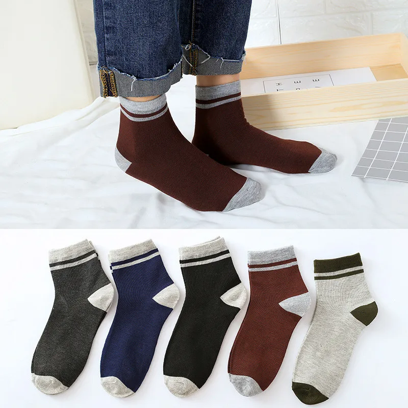 Calcetines Tobillero Hombre 1 пара мужские неэластичные 100% чистый хлопок носки цвета хаки