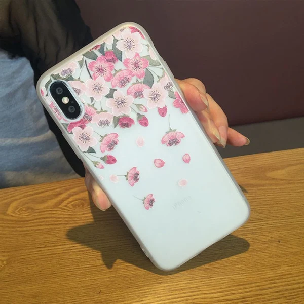 Противоударный Тонкий чехол с цветочным рисунком совместимый iPhone 6 6s 7 8 Plus X RJ88 ND998