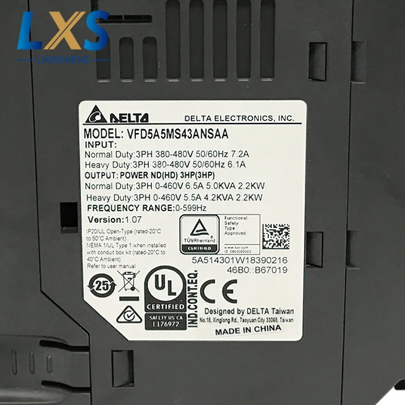 Японский Delta авто Инвертор VFD5A5MS43ANSAA 2.2kw 230 В трехфазный преобразователь частоты