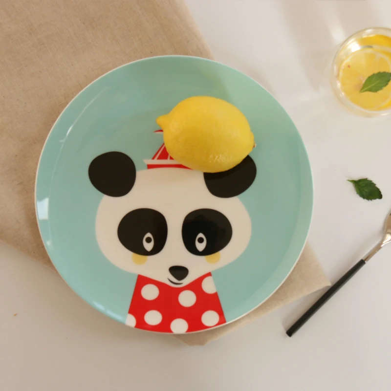 8 дюймовые Мультяшные милые блюда и тарелки из костяного фарфора керамическое