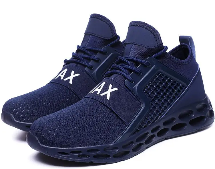 Синий Мужские Легкие беговые кроссовки на плоской подошве; Masculino Adulto; обувь для мужчин; женские кроссовки; Chaussure Femme; беговые кроссовки - Цвет: Синий