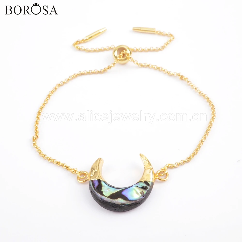 BOROSA эксклюзивно разработанный браслет в форме полумесяца позолоченная латунная