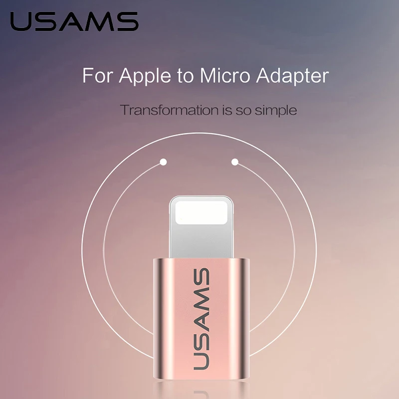 USAMS OTG Adapter for Micro to lightnings connector Data Sync Cable IOS 11 fast Charging iphone X 8 7 6 ipad |