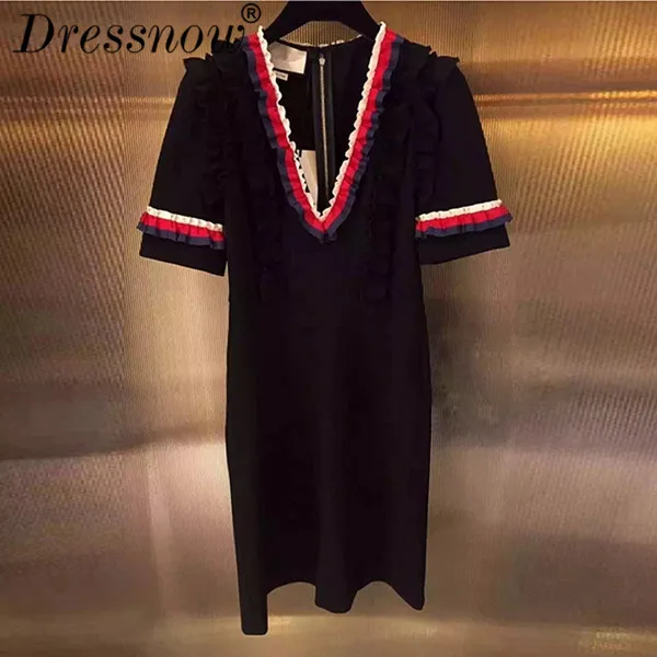 Высокое качество высокое весеннее платье женское сексуальное вечернее с v