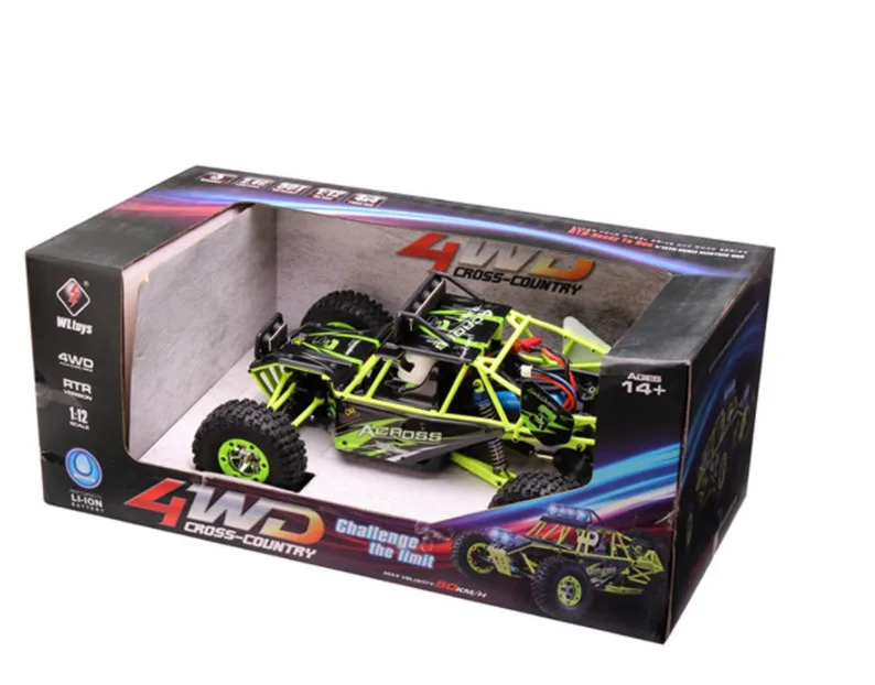 Высокое качество Dirt bike 2,4G 1/12 4WD гусеничный Радиоуправляемый автомобиль 1:12 Электрический четырехколесный привод Альпинизм с светодиодный светильник RTR пульт дистанционного управления