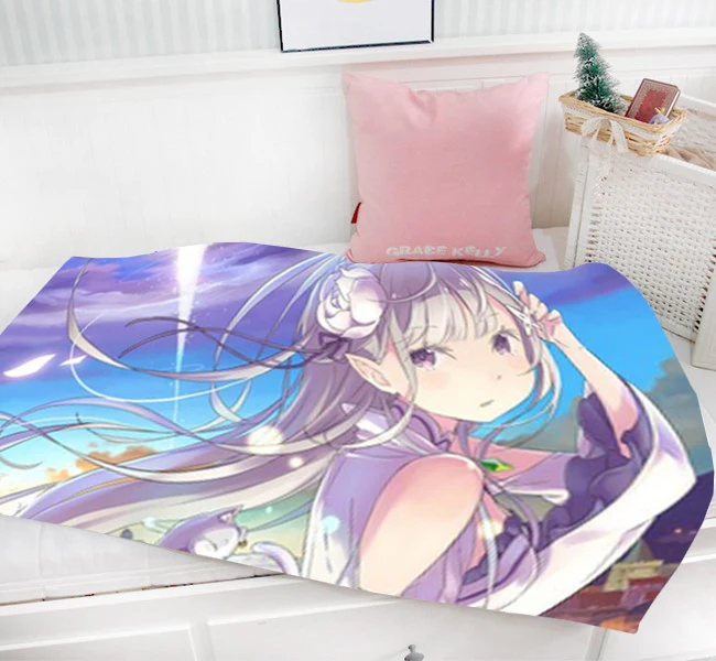 

Re:ZERO Anime Emilia 95 x 55 CM Mini Single-layer Baby Blanket #40618
