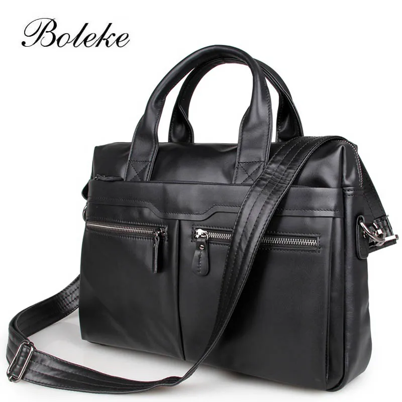 Брендовый мужской портфель из натуральной воловьей кожи 15 дюймов Сумка через