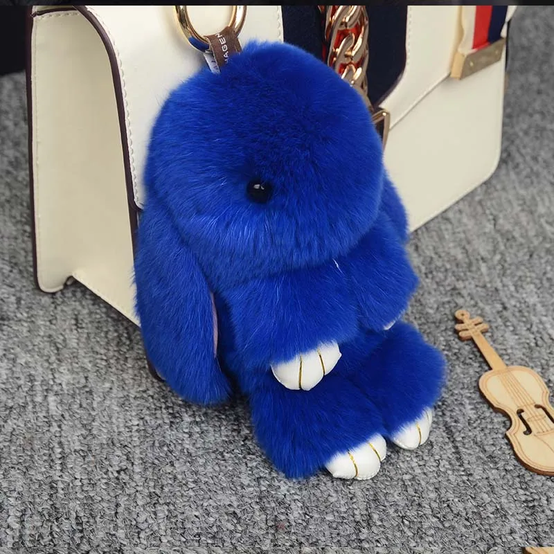 Fuffy настоящий брелок из меха кролика рекс модный в форме унисекс меховой помпон