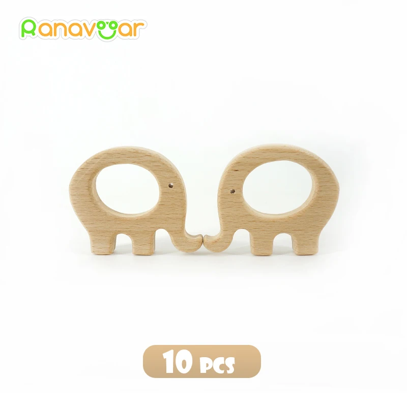 10 elephant Ranavoar новые деревянные Прорезыватели 10 шт./5 шт. Натуральный Детский грызунок органические экологически чистые зубцы из древесины держатель детский Прорезыватель - Цвет: 10 elephant